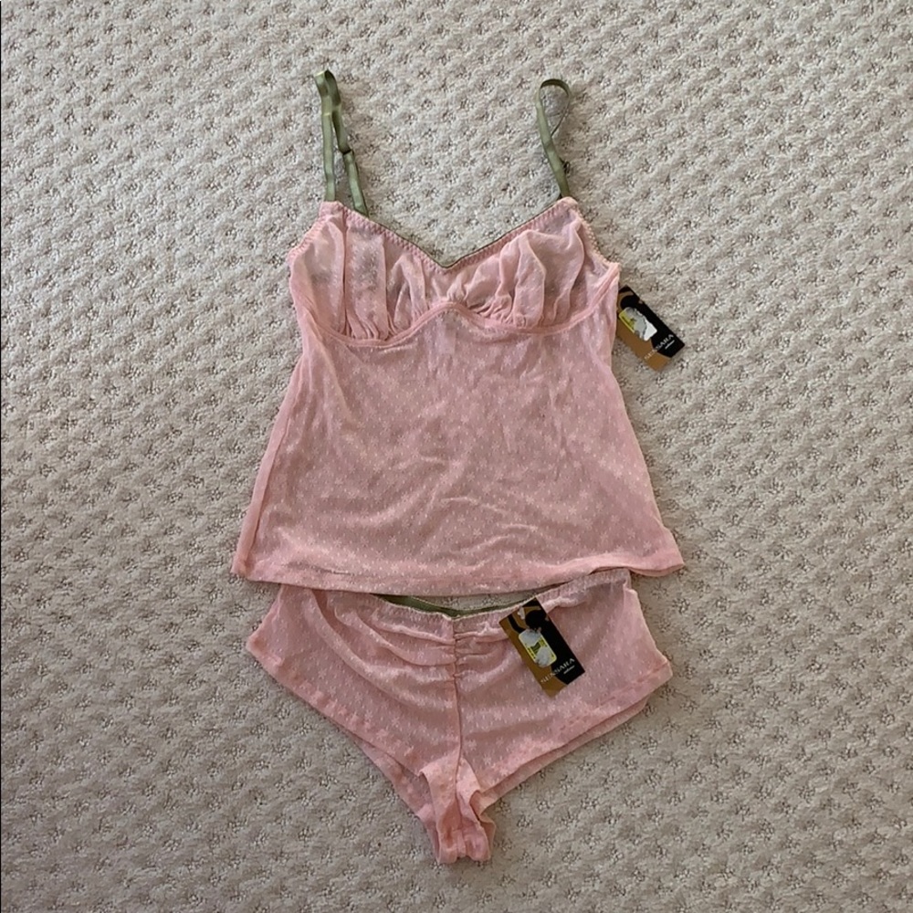 Pink teddy and matching panties NWT